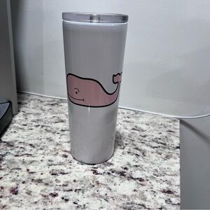 GUC Vineyard vines for target white with pink whale tumbler 22.5oz cup